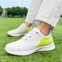 Chaussures de golf imperméables pour hommes, antidérapantes, sans crampons, légères, avec empeigne en microfibre douce, respirantes et confortables, avec amorti.
