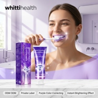 Dentifrice personnalisé de marque privée 120g, saveur menthe, dentifrice violet pour blanchir les dents