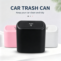 Mini poubelle de voiture avec couvercle, poubelle de voiture en ABS, poubelle à bouton-poussoir pour voiture, organisateur de déchets pour véhicule, étanche