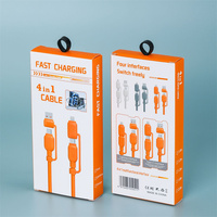 Nuevo Cable Tipo C 2 en 2 de 240 W, Cable USB 4 en 1 para iOS con Transferencia de Datos de 480 Mbps, Cable de Silicona para Teléfono y Tableta con Carga Rápida PD de 1.2 M