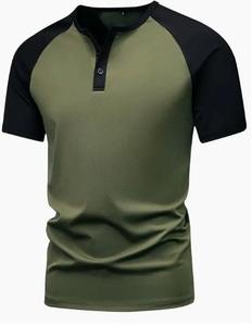 Camisetas Deportivas al por Mayor, 95% Poliéster, 5% Elastano, Manga Raglán con Botones, Cuello Redondo, Secado Rápido para Hombre - Product Image 1