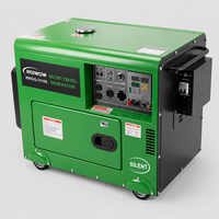 Groupe électrogène diesel portable super silencieux CE 5,2 kW 5 kW monophasé ATS, petit groupe électrogène insonorisé pour la maison et l'industrie