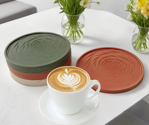 Sous-verres multifonctionnels en silicone à motif floral, tapis résistants à la chaleur pour tasses, mugs et café, pour le bureau, la maison et la cuisine - Product Image 1