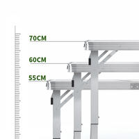 Mesa de Camping Plegable de Altura Ajustable para 4-6 Personas, Diseño de Maletín, Plegable, Ligera y Portátil para Exteriores