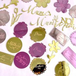 Espejo colorido Acrílico pastel disco Tulipán Flores PARA EL Día DE LA Madre pastel decoración mamá Cupcake Decoración - Product Image 5