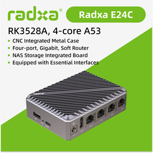 คอมพิวเตอร์บอร์ดเดี่ยว E24C RK3528A Quad A53 พร้อมหน่วยความจำ LPDDR4 และพอร์ต LAN 4 ช่อง Gigabit สำหรับงานพัฒนาอุตสาหกรรม ยี่ห้อ Radxa - Product Image 2