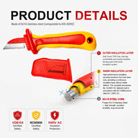 Couteau à câble isolé professionnel 1000V VDE GS IEC 60900 pour l'entretien électrique des véhicules électriques et industriel