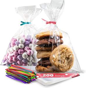 Bolsas Transparentes de HDPE de Grado Alimenticio con Impresión Flexográfica Personalizable para Dulces, Fideos, Recuerdos de Fiesta con Asa de Mano - Product Image 2
