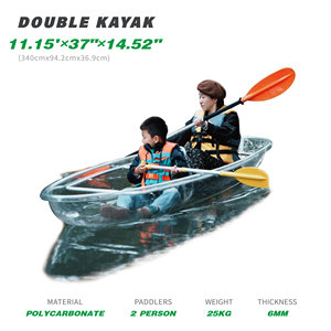 เรือคายัค PC /pe พร้อมก้น<span class=keywords><strong>ใส</strong></span><span class=keywords><strong>น้ำ</strong></span>หนักเบาเป็นมิตรต่อสิ่งแวดล้อมสำหรับการท่องเที่ยวทาง<span class=keywords><strong>ทะเล</strong></span>แม่น้ำ - Product Image 3