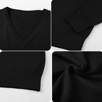 Pull en tricot à manches longues 100% coton GOTS OEM, col en V, haute qualité, hiver, tricotage personnalisé, pull pour homme