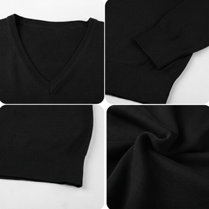 Suéter de Punto Personalizado para Hombre, Cuello en V, Manga Larga, 100% Algodón GOTS, de Alta Calidad para Invierno - Product Image 2