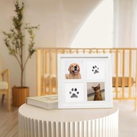 Cadre photo rectangulaire moderne et écologique multi-usage pour empreintes de mains et de pieds d'enfants, empreintes de pattes de chiens et de chats, pour la commémoration et la maison