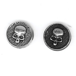 Perles entretoises en acier titane style rétro punk tête de mort pour la fabrication de bracelets, perles rondes en métal, accessoires de bijoux en acier inoxydable - Product Image 5