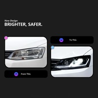 Phares LED DRL bicolores améliorés, accessoires de signalisation modifiés, phares de voiture étanches adaptés à Jetta MK6 2011-2018