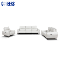 MANWAH CHEERS Zero Wall Power Relaxsofa 3-Sitzer Elektrisches Leder-Relaxsofa L-Form Wohnzimmer-Set Möbel Couch