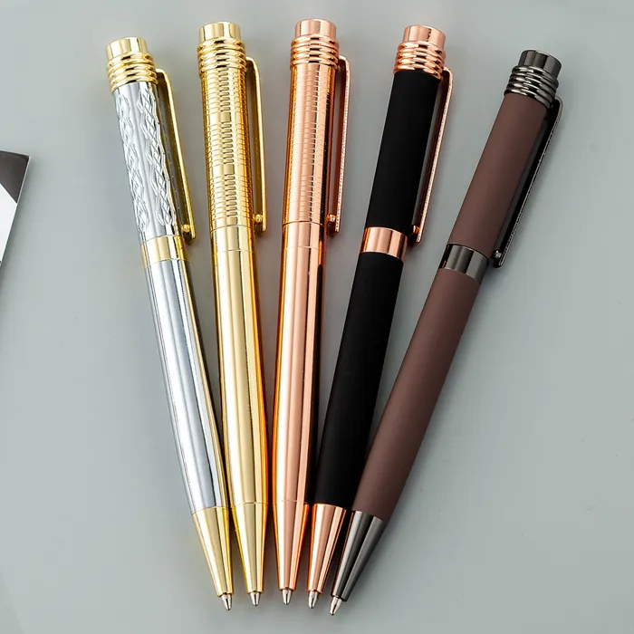 Hot sale best quality copper+stainless steel ballpoint pens with customized color barrel