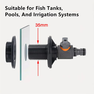 Kit combiné <span class=keywords><strong>d</strong></span>'ouvre-prise fileté en plastique 3/4'' pour <span class=keywords><strong>arrosage</strong></span> de jardin, robinet de seau <span class=keywords><strong>d</strong></span>'eau de pluie et valve à embout - Product Image 6