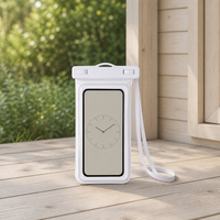 Étui de téléphone étanche flottant personnalisé IPX8 avec fermeture à clip et fenêtre pour appareil photo, sac étanche bleu clair pour la natation, la randonnée et les voyages