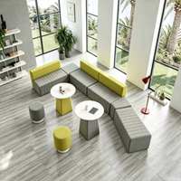 Ensemble de canapés modulaires modernes pour hall d'immeuble, hôtel, salon - Mobilier de bureau recouvert de tissu