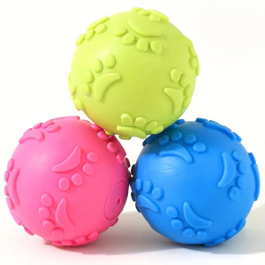 2025 eco-friendly all'ingrosso cane giocattolo palle durevole naturale TPR cucciolo giocattoli cigolanti funzione divertente Design giocoso cuccioli - Product Image 2