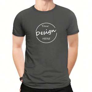 Camiseta de manga corta de alta calidad 100% algodón de gran tamaño camiseta de moda en blanco para hombre Logo personalizado Boxy Essentials camiseta - Product Image 5