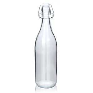 Clip Top Airtight Seal Preserving Storing Bevergae Reusable Cheap Glass Bottle