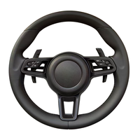 Convient pour Porsche 718 Boxster Cayman Taycan 996 911 981 957 958 991 Volant LED en cuir véritable en fibre de carbone