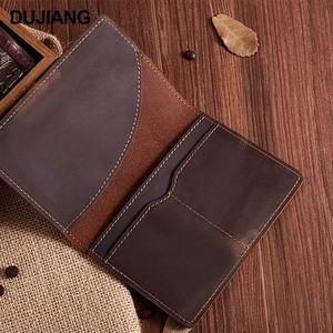 Dujiang Passport <b>Holder</b> Crazy Horse Leather 7 Inch Wear Resistant Portable <b>Document</b> Storage Bag Solid Color - Product Image 4