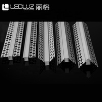 Profilé en aluminium pour bande LED RGB encastrée avec diffuseur opale pour éclairage commercial linéaire de plafond et de mur en cloison sèche