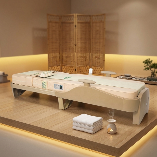 Factory Supply KOREA Spine Rectification Thermal Jade Massage Bed Auto Roller Heating Massage Bed Exclusive Agent