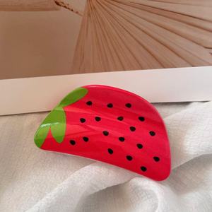 Pinzas para el Cabello de Plástico con Forma de Frutas de Verano: Fresa, Sandía, Limón, Kiwi, Naranja, para Niñas, Uso Diario, Moda - Product Image 6