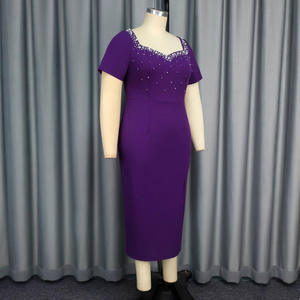 中国工厂紫色Midi派对裙长铅笔裙紧身铅笔裙女士优雅 - Product Image 2