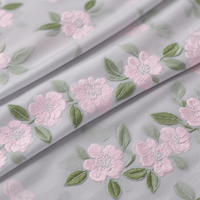 Production sur mesure ODM de dentelle brodée pour robe de bébé fille, dentelle en maille de coton en gros