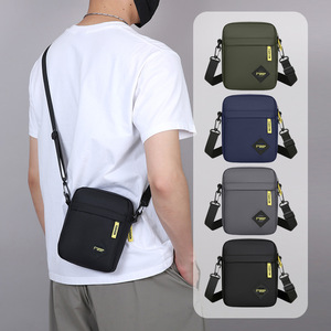 Men's Shoulder Bag 7 Inch Oxford Cloth Durable Crossbody Phone Bag Everyday Commuting Solid Color - Product Image 2