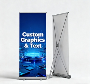 Tùy chỉnh một mặt nhôm có thể thu vào trọng lượng Nhẹ Xách Tay Roll-up biểu ngữ đứng cho triển lãm thương mại hiển thị quảng cáo hiển thị - Product Image 3