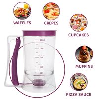 Distributeur de pâte à crêpes facile à utiliser, séparateur de pâte, mesureur avec étiquettes pour crêpes, cupcakes, gaufres, crêpes, accessoires de pâtisserie
