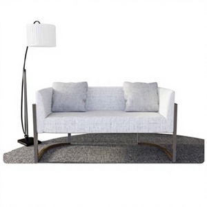 Modern Fabric Three Seat <b>Sofa</b> With Metal Legs And Tight Back Design For Living Room - Product Image 1