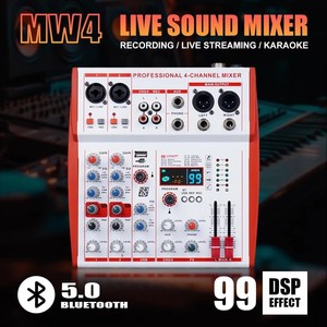 <span class=keywords><strong>Mezclador</strong></span> de Audio USB Profesional NGVM MW-4 de 4 Canales con Alimentación Phantom de 48V, Portátil para DJ/En Vivo/Grabación/Canto Karaoke - Product Image 4