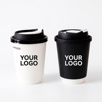 Allwin Packfactory, gobelets à café jetables biodégradables à double paroi avec logo personnalisé, gobelet à cappuccino, gobelet en papier enduit avec couvercle