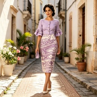 Gaun Wanita Hawaii Berkualitas Tinggi Elegan dengan Kancing Kelapa, Lengan Petal, Formal, Busana Pulau, Gaun Samoa Khusus