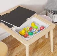 Table d'activités pour enfants Table Montessori Table de jeu en bois avec bacs tableau à craie et tableau blanc