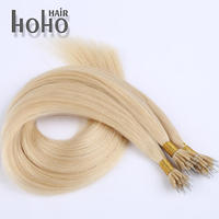 Ekstensi Rambut Nano Ring Terlaris Alami Silky Cuticle Aligned Kinky Remy Pirang Muda Grosir Salon Jiffy Hair