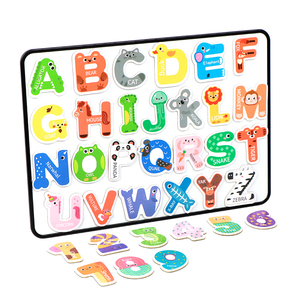 Puzzles magnétiques en lettres et chiffres en gros pour enfants de 3 à 6 <span class=keywords><strong>ans</strong></span>, éducation préscolaire, éveil - Product Image 1