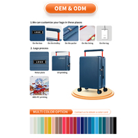 Ensemble de valise unisexe avec logo personnalisé d'usine Nouveau design Roulette à roulettes pliable en ABS + PC Chariot à bagages à main