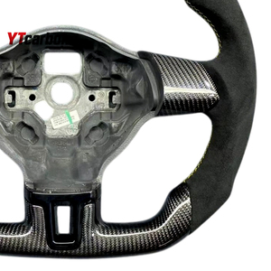 YTcarbon pour <span class=keywords><strong>Caddy</strong></span> Box <span class=keywords><strong>Van</strong></span> pièces automobiles accessoires intérieurs de voiture volant à fond plat en cuir personnalisé - Product Image 4