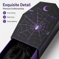Boîte cadeau en carton noir et violet de style gothique pour Halloween, boîte à tiroir en forme de cercueil pour la décoration de fête, petits cadeaux