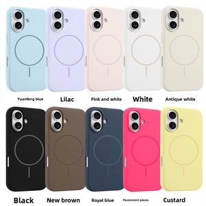 Coque de protection antichute en silicone <span class=keywords><strong>liquide</strong></span> pour 16/17 Pro Max avec chargement magnétique, finition mate, design couleur unie - Product Image 3