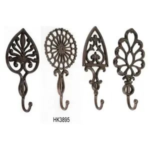 Factory Direct Sales Metal Crafts Home Decoration Heavy Duty Rustic Vintage Cast Iron Mounted Coat Hook Wall Hanger