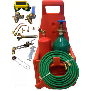 Kit de chalumeau de chauffage en laiton HVAC portable avec régulateur et boîte à gaz Outils de soudage et de découpe au gaz oxyacétylène - Product Image 1