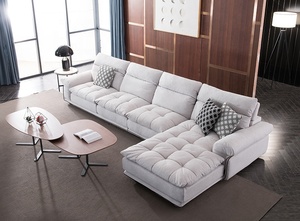 ホワイトラミー綿生地dfs家具ファクトリーアウトレットモジュラー13人掛けコーナー寝椅子ソファ - Product Image 4